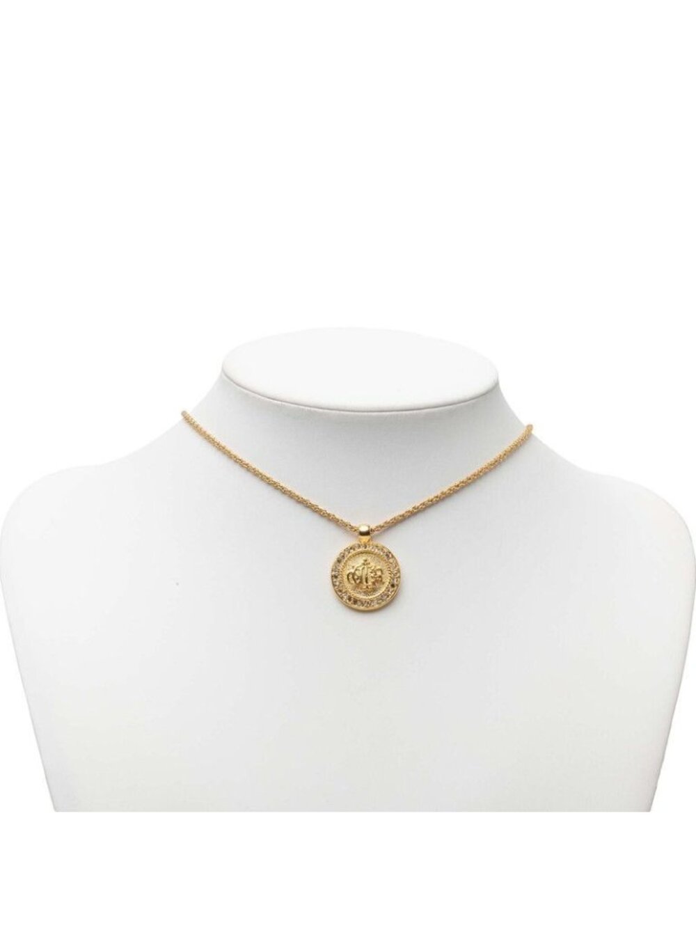 Dior Logo Emblem Round Necklace - Picture 5 of 5